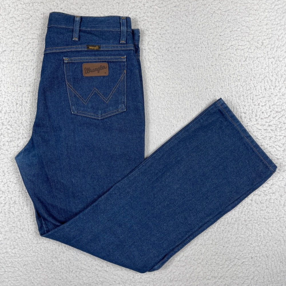 Wrangler Jeans Mens 36x32 Blue 945NAV Cowboy Bootcut Western Workwear Denim